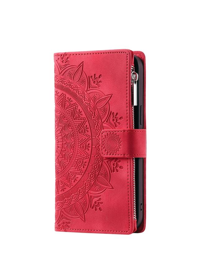 Zaboon Case For iPhone 12 / 12 Pro Multi-Card Totem Zipper Leather Phone Case - Image 2