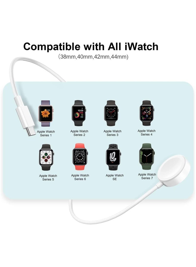 ملبوس شاحن مغناطيسي سريع محدث لدائرة آبل ووتش مع كابل USB-C (1م/محمول) شحن لاسلكي مغناطيسي متوافق مع سلسلة آبل ووتش 8/7/6/SE/5/4/3/2/1 - Image 2