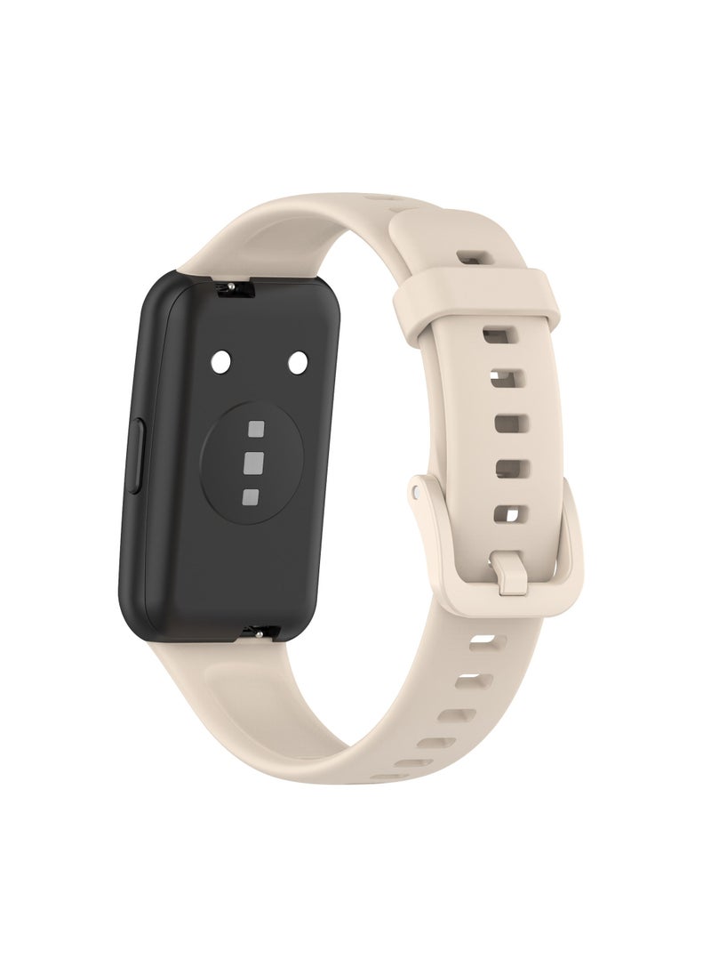 Generic Straps Compatible with Huawei Band 7 Soft TPU Band for Men and Women,Beige  - Image 2