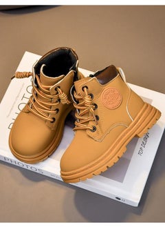 Loquat Boys And Girls Fashion Soft bottom Ankle Boots Yellow  - Image 3