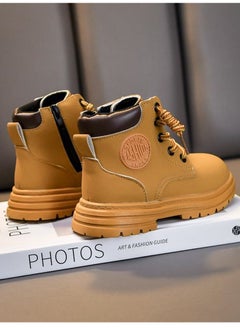 Loquat Boys And Girls Fashion Soft bottom Ankle Boots Yellow  - Image 2