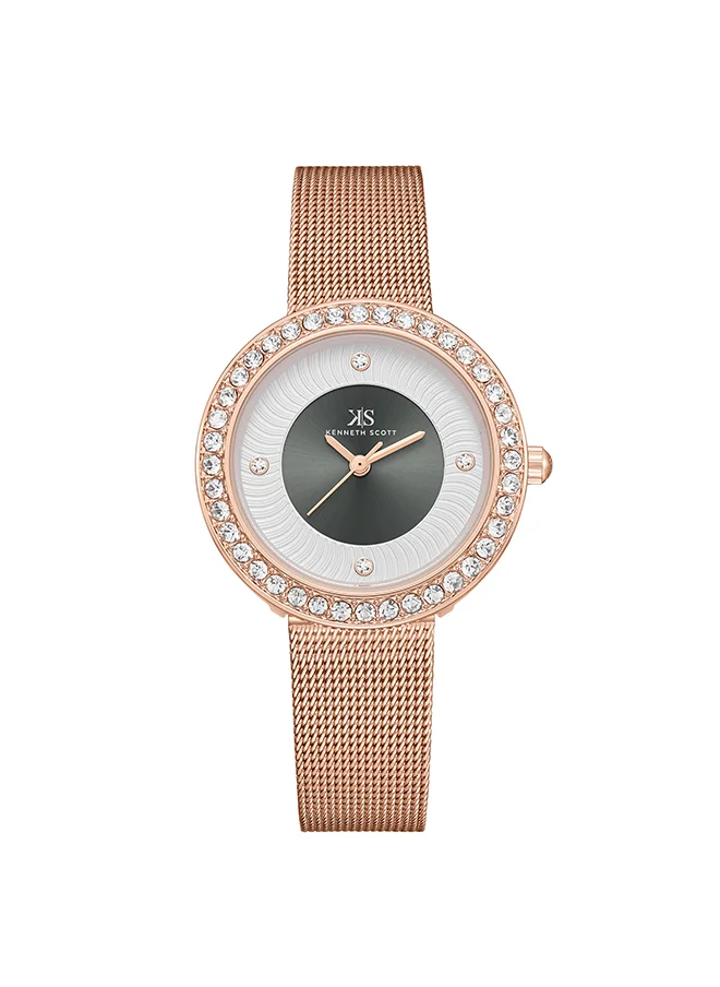 كينيث سكوت Kenneth Scott Women's Grey Dial Analog Watch - K23535-RMKX