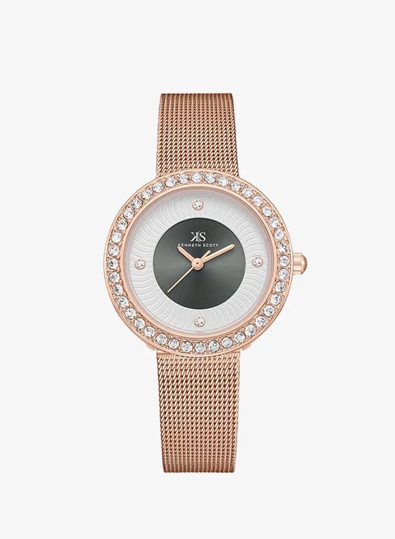 Kenneth Scott Kenneth Scott Women's Grey Dial Analog Watch - K23535-RMKX