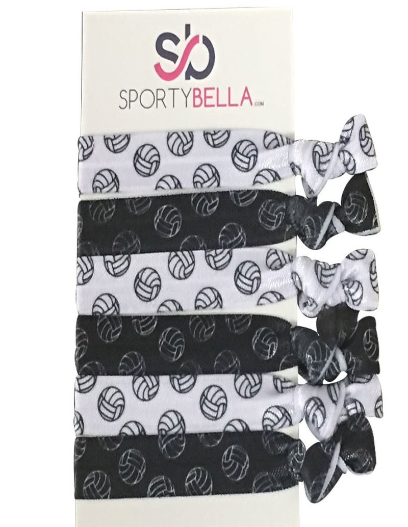 Infinity Collection Volleyball Hair Accessories Girls Volleyball Hair Ties No Crease Volleyball Hair Elastics Set Volleyball Gift