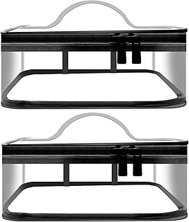 MYYZMY Clear Makeup Bags, 2 Pcs Transparent Cosmetic Bags, Black - Image 1