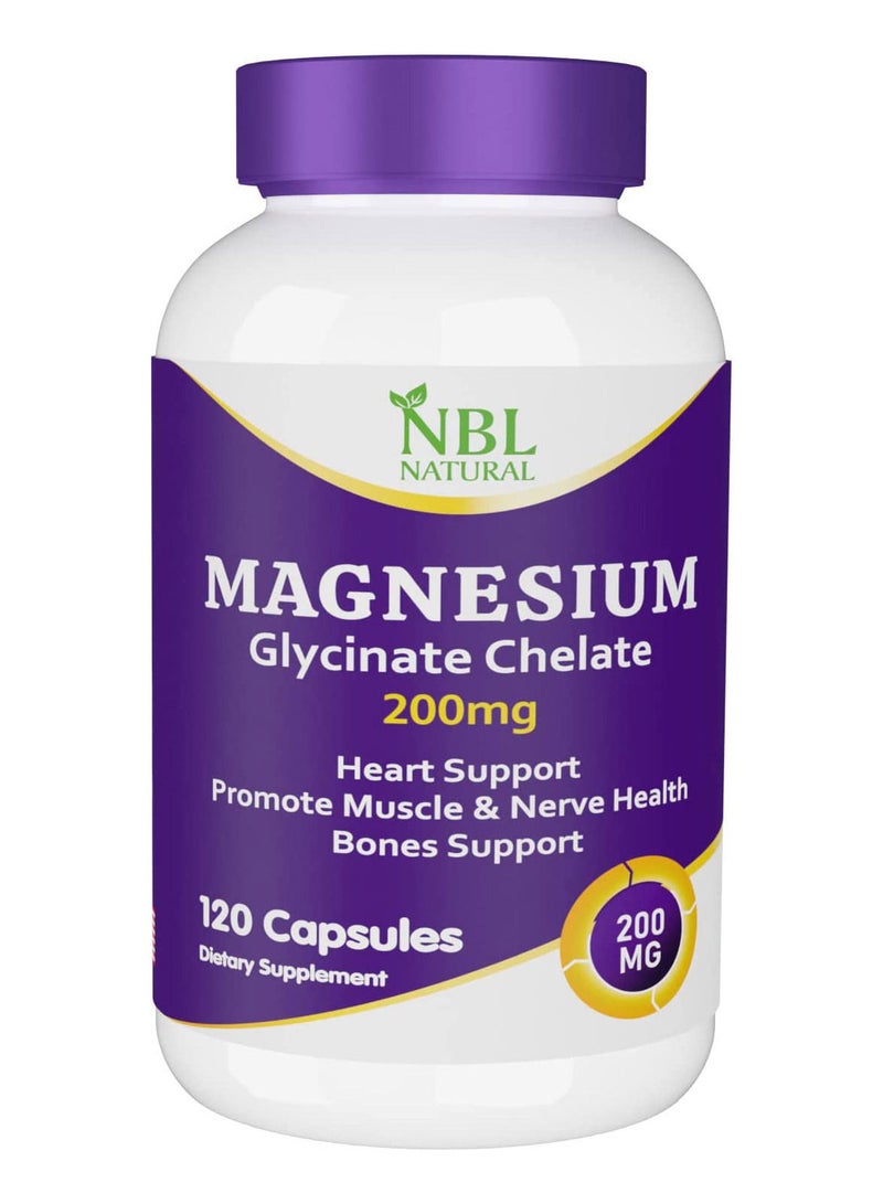 NBL Natural Magnesium Glycinate Chelate 200mg 120 Capsules  - Image 1