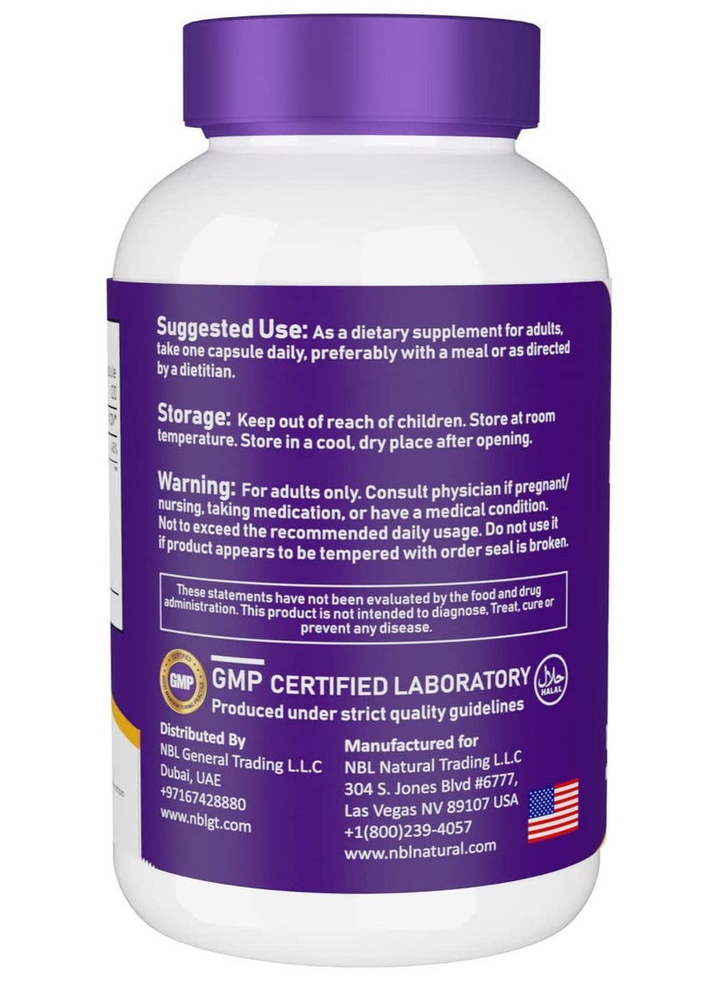 NBL Natural Magnesium Glycinate Chelate 200mg 120 Capsules  - Image 2
