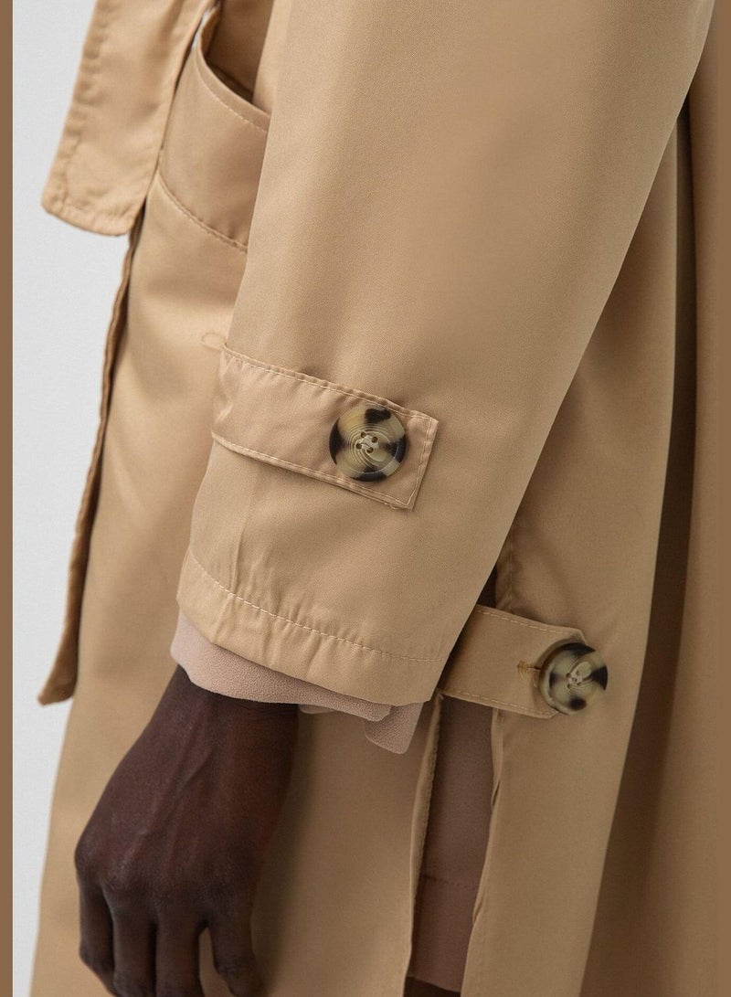 Touche معطف مطر مريح مزدوج الصدر - Image 4