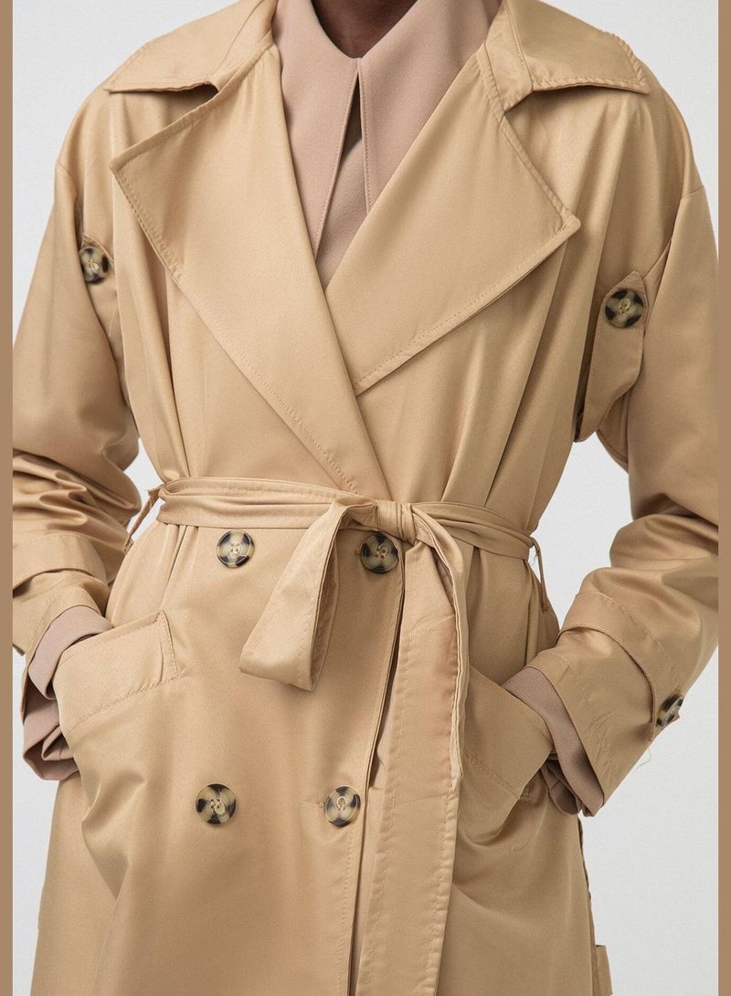 Touche معطف مطر مريح مزدوج الصدر - Image 2