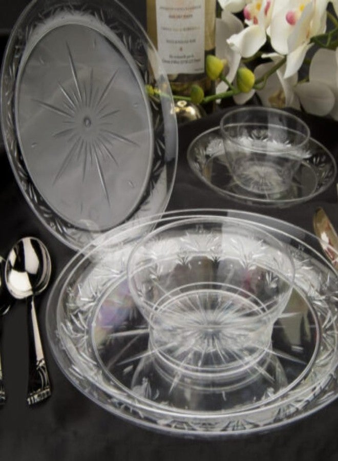 Blue Sky Simcha Disposable Clear Plastic 10" Plates (20 Count) | Premium, Sturdy Dinnerware for Parties, Events, and Holidays - Image 2