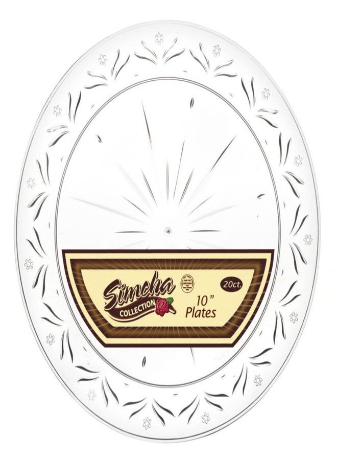 Blue Sky Simcha Disposable Clear Plastic 10" Plates (20 Count) | Premium, Sturdy Dinnerware for Parties, Events, and Holidays - Image 3