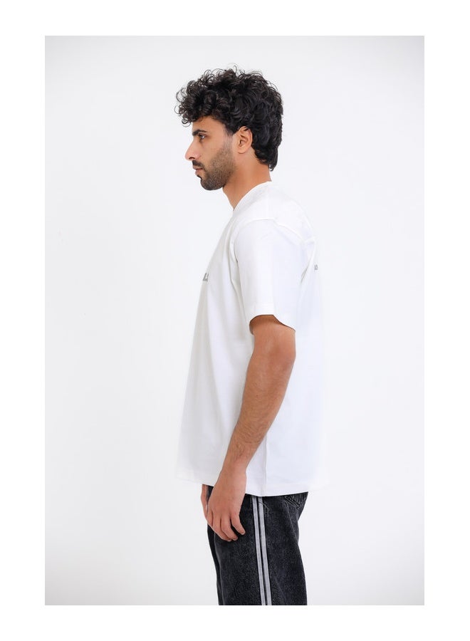 WHITE RABBIT "JILSAHDFR" Printed White T-Shirt - Image 4