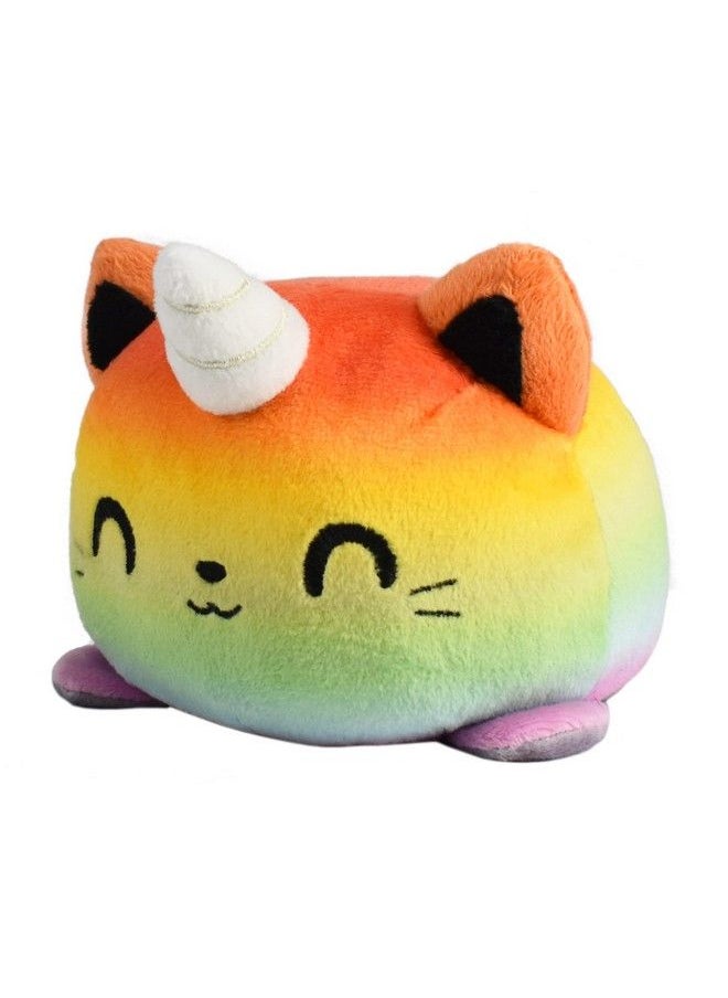 TeeTurtle - The Original Reversible Cat Plushie Rainbow Kittencorn + Gray Tabby Cute Sensory Fidget Stuffed Animals That Show Your Mood - Image 1