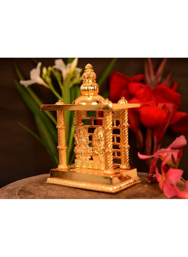 Collectible India Laxmi Ganesha Decorative Temple Pooja Items for Home Car Gifts, Lord Ganpati Lakshmi Statue Figurine Good Luck Spiritual Pooja (Size 5 x 3.5 Inches, Small). - Image 4