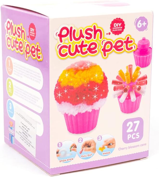 Generic Plush Cute Pet Cupcake Game With Sticky Tape For Kids Set Of 27 Pieces - Multi Color