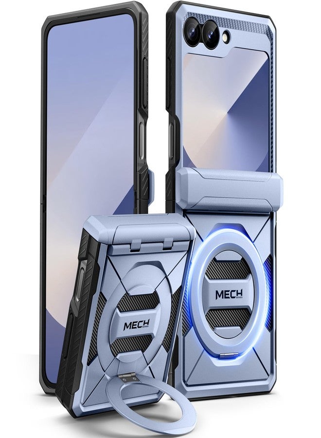 تونجيت جراب TONGATE لهاتف Z Flip 7 FE/Z Flip 6 مع حامل مغناطيسي، متوافق مع Magsafe، [حماية للمفصلات وواقي للشاشة] غطاء حماية من السقوط العسكري لهاتف Samsung Galaxy Z Flip6/Z Flip7 FE، أزرق جليدي - Image 1