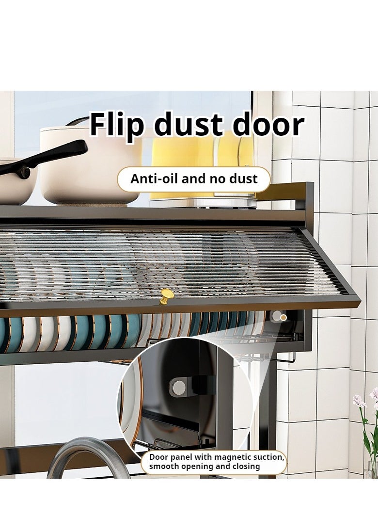 Generic - The Sink Dish Drainer Drying Rack,2 Tier Dish Drying Rack for Kitchen Counter, Large Dish Drying Rack with Flip Door, Over Sink Dish Drying Rack for Family Use,Dust-Proof,85cm - Image 1