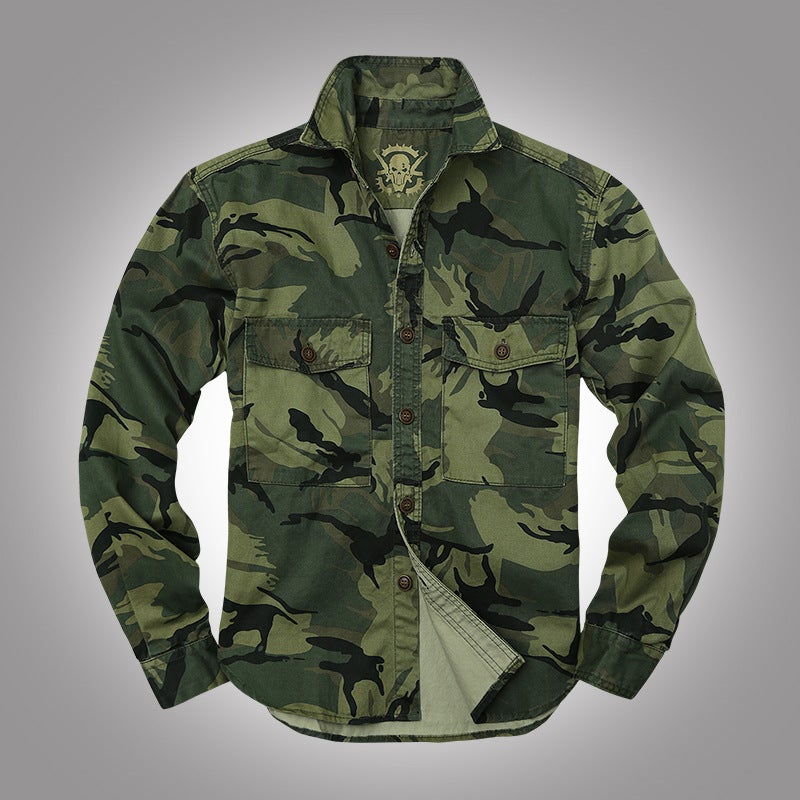 Work shirt long sleeve coat camouflage work uniform military jacket thick twill factory direct camouflage clothing A camouflage 