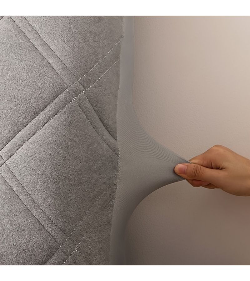1 Luxury Classic Quilted Short Plush Headboard Dust Cover Beige W60xH28inch Super Soft Comfortable Full Size Washable Polyester Fabric - Image 4