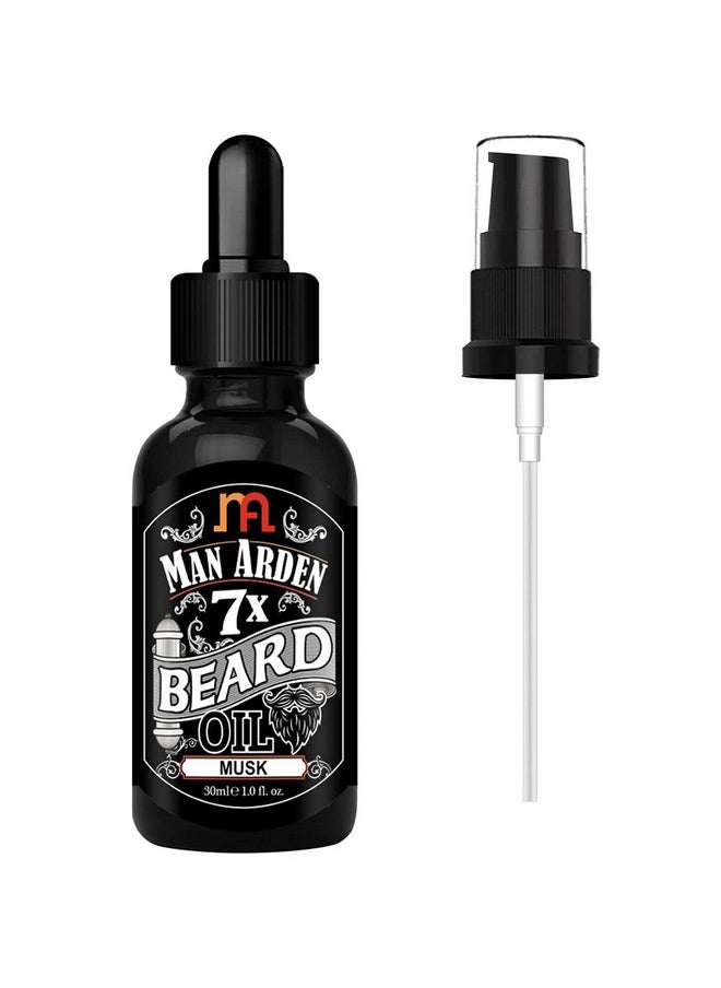 Man Arden - Man Arden 7X Beard Oil 30ml (Musk) - 7 Premium Oils Supports Beard Growth & Nourishment - Image 1