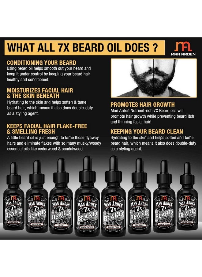 Man Arden - Man Arden 7X Beard Oil 30ml (Musk) - 7 Premium Oils Supports Beard Growth & Nourishment - Image 1