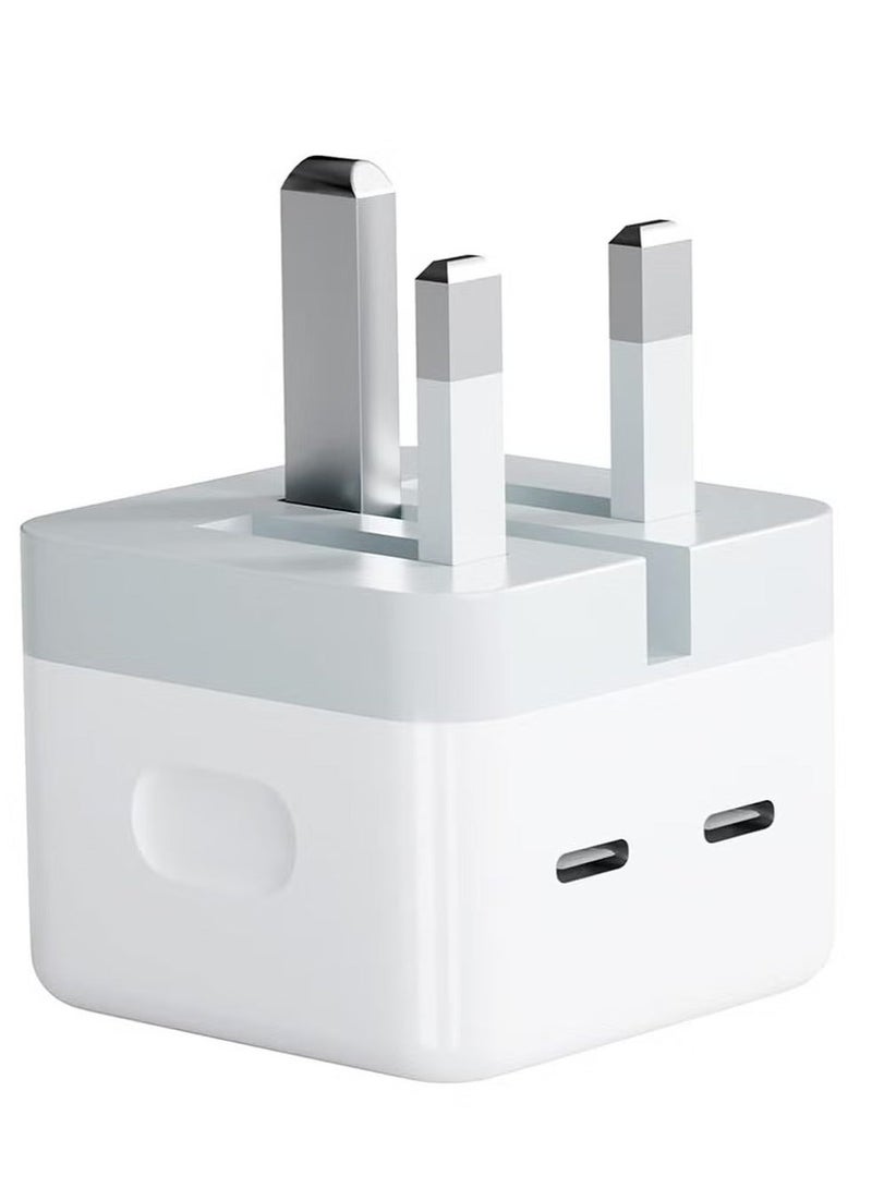 MUNTAQI 35W Dual USB-C Fast Charger Plug | Power Adapter for iPhone 15/14/13/12/11, iPhone 14 Plus/Pro/Pro Max, Samsung, Tablets, Speakers, AirPods – USB-C Plug for Fast Charging, Compact Design - Image 1