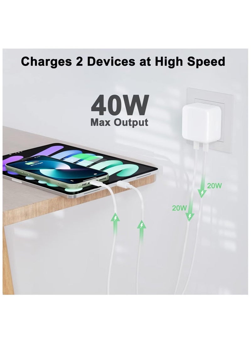 MUNTAQI 35W Dual USB-C Fast Charger Plug | Power Adapter for iPhone 15/14/13/12/11, iPhone 14 Plus/Pro/Pro Max, Samsung, Tablets, Speakers, AirPods – USB-C Plug for Fast Charging, Compact Design - Image 2