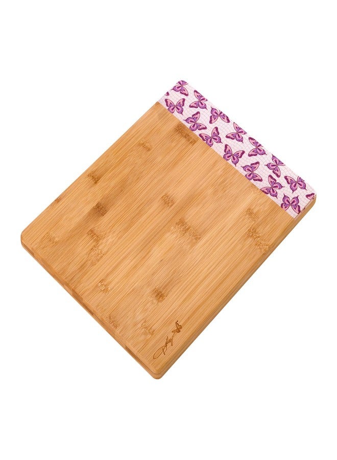Dolly Parton Bamboo Reversible Cutting Board, Pink Butterfly Print, Gentle on Knives, Great for Chopping and Serving, 11 x 14 Inch - Image 2
