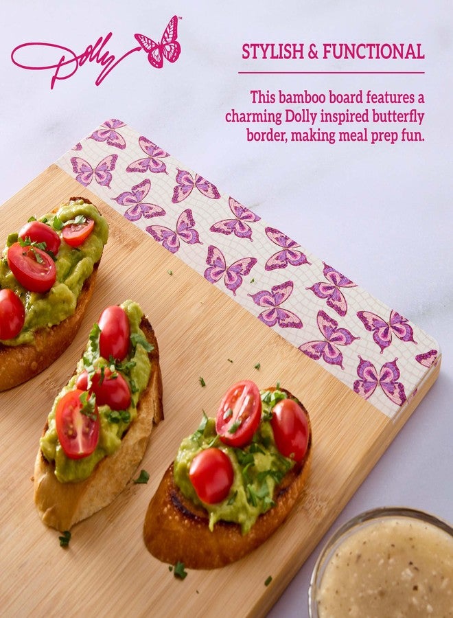 Dolly Parton Bamboo Reversible Cutting Board, Pink Butterfly Print, Gentle on Knives, Great for Chopping and Serving, 11 x 14 Inch - Image 4