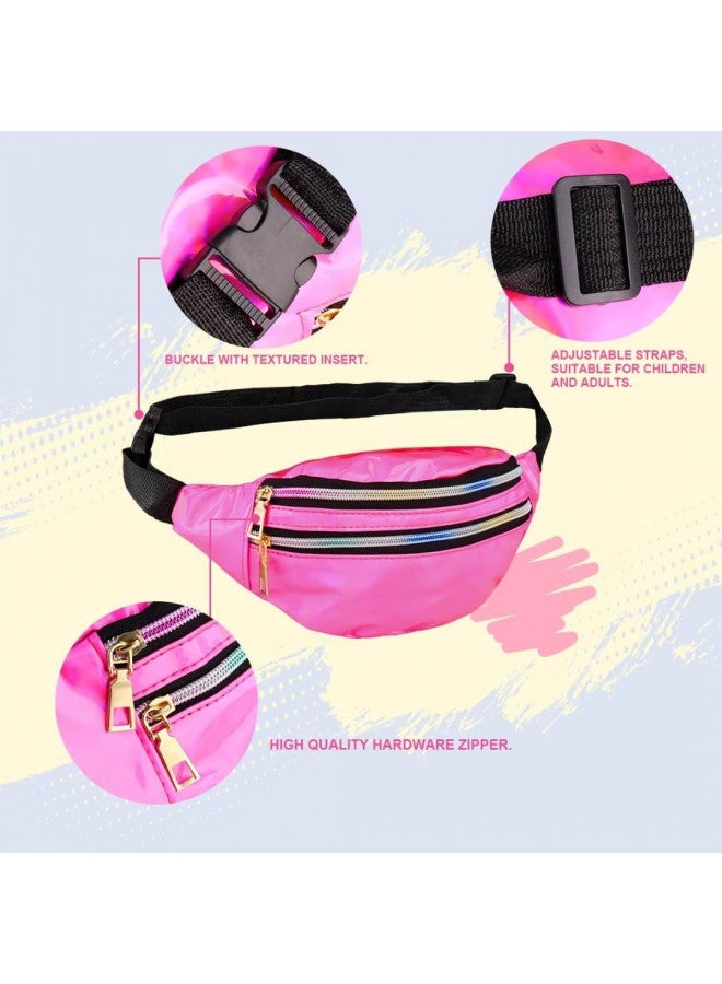 WILDPARTY 80s Costume Accessories for Women, T-Shirt Tutu Fanny Pack Headband Earring Necklace Fishnet Gloves Legwarmers 80s Party Halloween Outfit for Women 24PCS (Pink XL) - Image 3