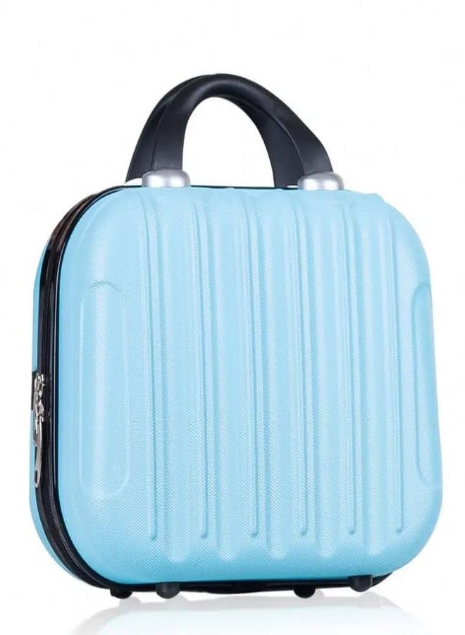 Adson Travel Make up Train Case, Waterproof Portable Hard Shell Cosmetic Case Luggage Mini Suitcase Makeup Brushes Bag Toiletry Organizer Portable Makeup Carrying Case (Turquoise Blue) - Image 2