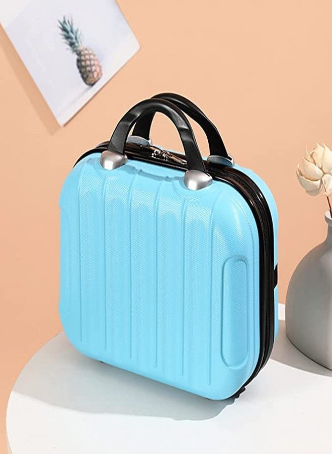 Adson Travel Make up Train Case, Waterproof Portable Hard Shell Cosmetic Case Luggage Mini Suitcase Makeup Brushes Bag Toiletry Organizer Portable Makeup Carrying Case (Turquoise Blue) - Image 4