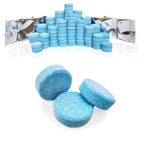 DOKIKO 100 Pcs Atuo Windshield Washer Tablets,Windshield Wiper Fluid,1 Pack Makes 105 Gallons,1 Piece Makes 1.05 Gallons(Winter: Use With De-icer or Methanol) - Image 1