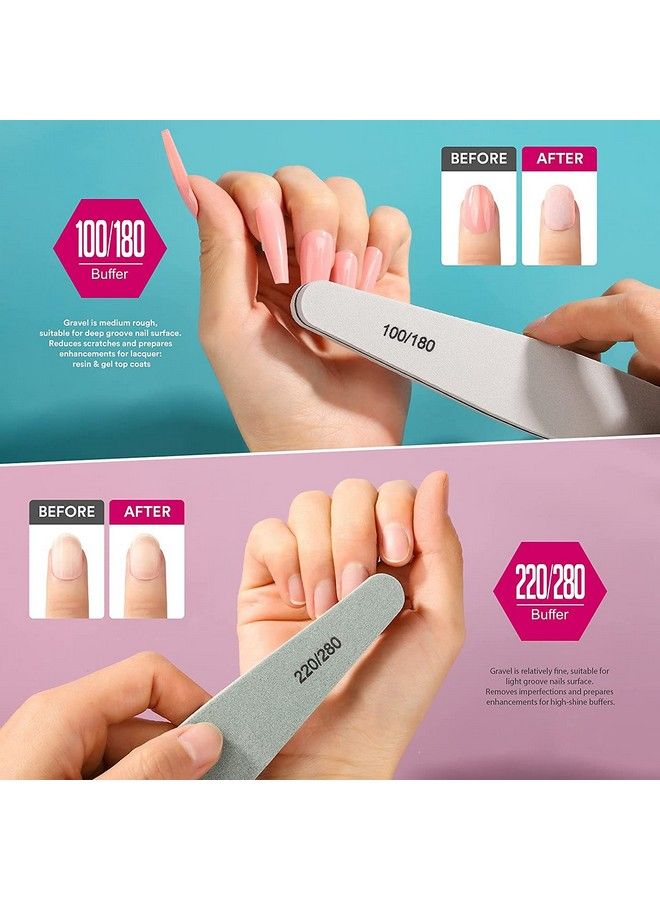 Store2508 6Pcs Nail Filesnail File Set For Manicure Nail Buffer Files Block Coarse Washable Nail Files Polisher And Buffer Double Sided Emery Boards For Acrylic Nails & Natural Nails - Image 4