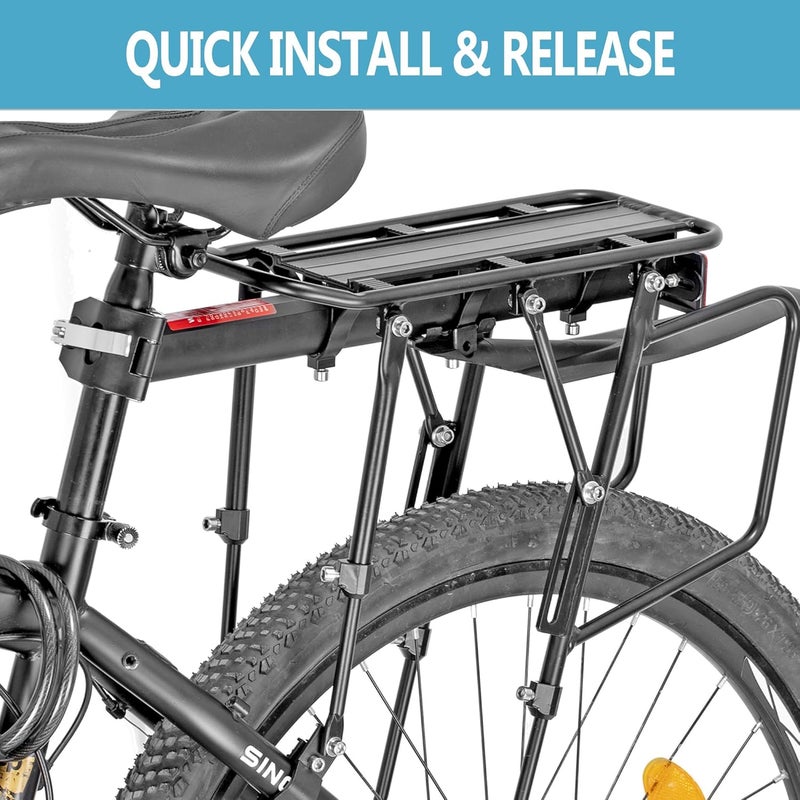 YONTUO Rear Bike Rack with Quick Release, Adjustable Aluminum Cargo Rack with Fender and Reflector - Image 5