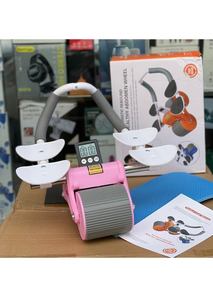 أكاليكس 2023 جديد مع الموقت أب البطن ممارسة الأسطوانة دعامة كوع ، عبس الأسطوانة عجلة الأساسية معدات التمرين ، التلقائي انتعاش عجلة البطن - Image 1