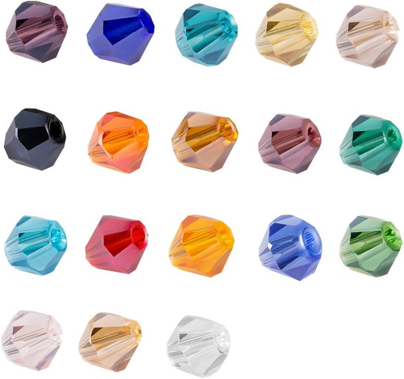LONGWIN Lot 1800pcs Glass Bicone Beads - Wholesale 4mm Bicone Shaped Crystal Faceted Beads Jewelry Making Supply for DIY Beading Projects, Bracelets, Necklaces, Earrings & Other Jewelries (Color 2) - Image 2