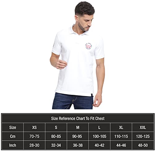 Van Heusen Men Sport Varsity Inspired Polo Regular Fit T-Shirt - 100% Combed Cotton - Short Sleeve, Dual Coloured Collar_70017_White_XL - Image 5