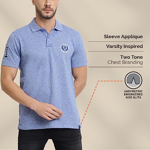 Van Heusen Men Sport Varsity Inspired Polo Regular Fit T-Shirt - 100% Combed Cotton - Short Sleeve, Dual Coloured Collar_70017_White_XL - Image 3
