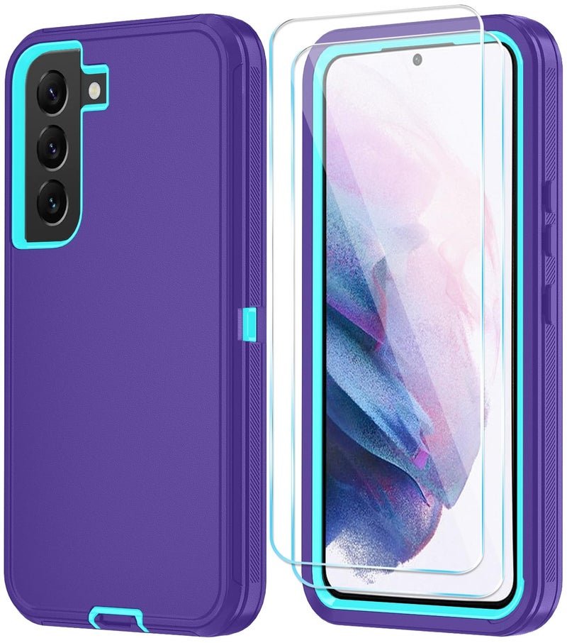 ONOLA Phone Case for Samsung Galaxy S21 Plus Case with HD Screen Protector, Heavy Duty Shockproof & Dropproof 3-Layer Cover Phone Case for Galaxy S21 Plus 6.7'',PurpleSkyblue - Image 1