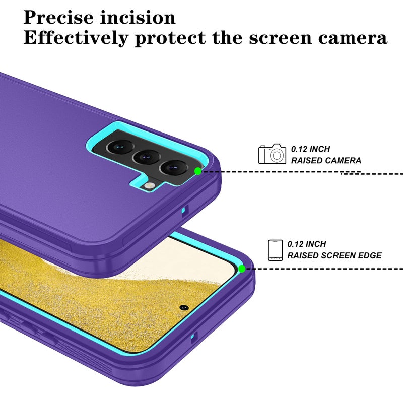 ONOLA Phone Case for Samsung Galaxy S21 Plus Case with HD Screen Protector, Heavy Duty Shockproof & Dropproof 3-Layer Cover Phone Case for Galaxy S21 Plus 6.7'',PurpleSkyblue - Image 4