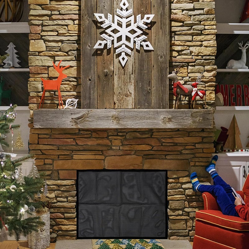 All-scene tailored quality Mobestech Fireplace Mesh Screen Panel 29x40in Plastic Hearth Sparks Guard Protective Screen for Home and Pet Classic practical design - Image 3