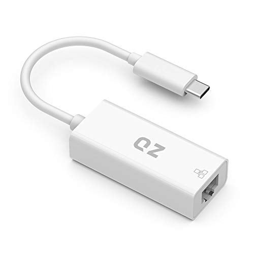 QZ [1Gbps, USB 3.1 Gen1] USB C to Ethernet Adapter, Type C to LAN RJ45, USB Type C to Ethernet Converter Supports LAN Speeds up to 1Gbps [USB 3.1 Gen 1] [Thunderbolt-3 Compatible] - Image 1
