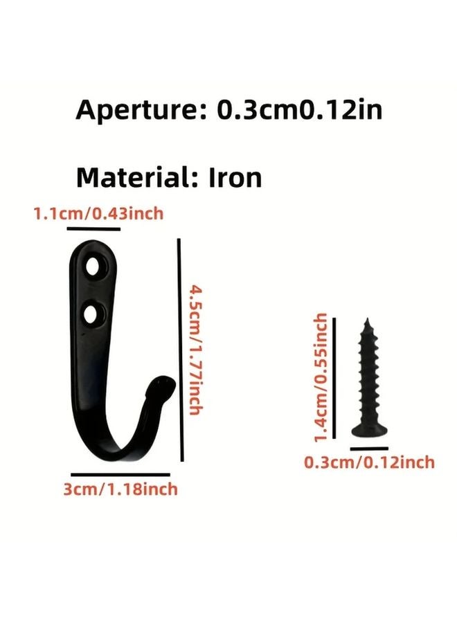 5pcs Heavy Duty Black Metal Wall Hooks Industrial Pipe Style Hangers With Screws Easy To Install For Home Office Decor - Image 4