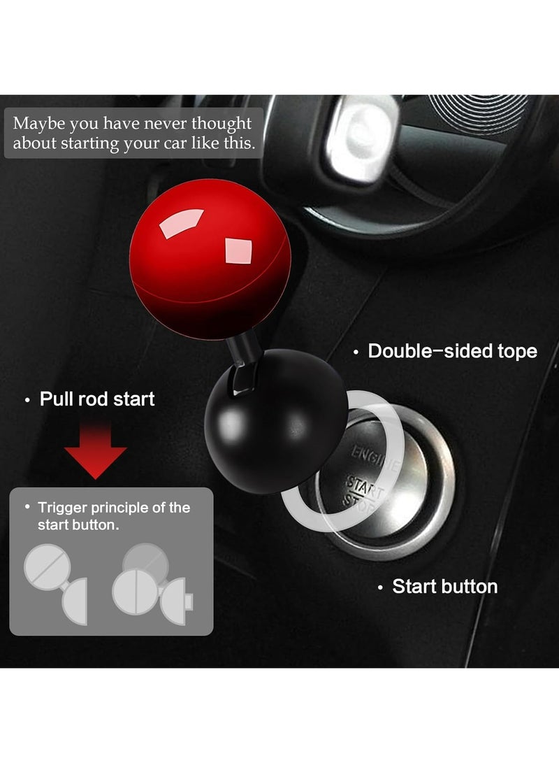 CMGTYYD Car Push to Start Button Rocker, Car One Button Start Lever, Car Engine Start Stop Button Joystick Starter Ball-bar Cover for Decorative Accessories Universal Size for Cars etc-Red - Image 4