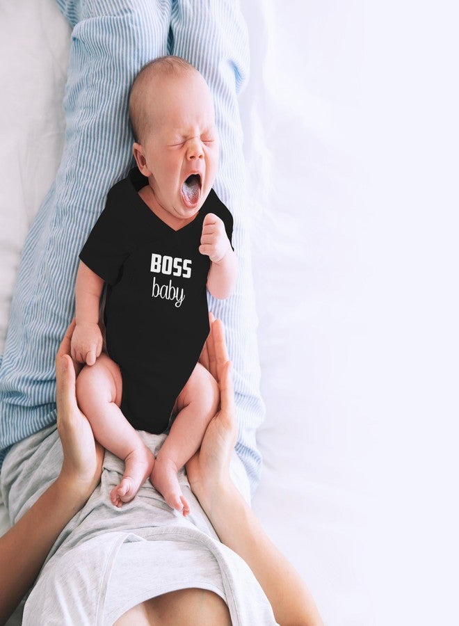 Crazy Bros Tees Boss Baby - Baby Clothes - Funny Newborn Bodysuit Outfits for Boys and Girls (12 Months, Black) - Image 2