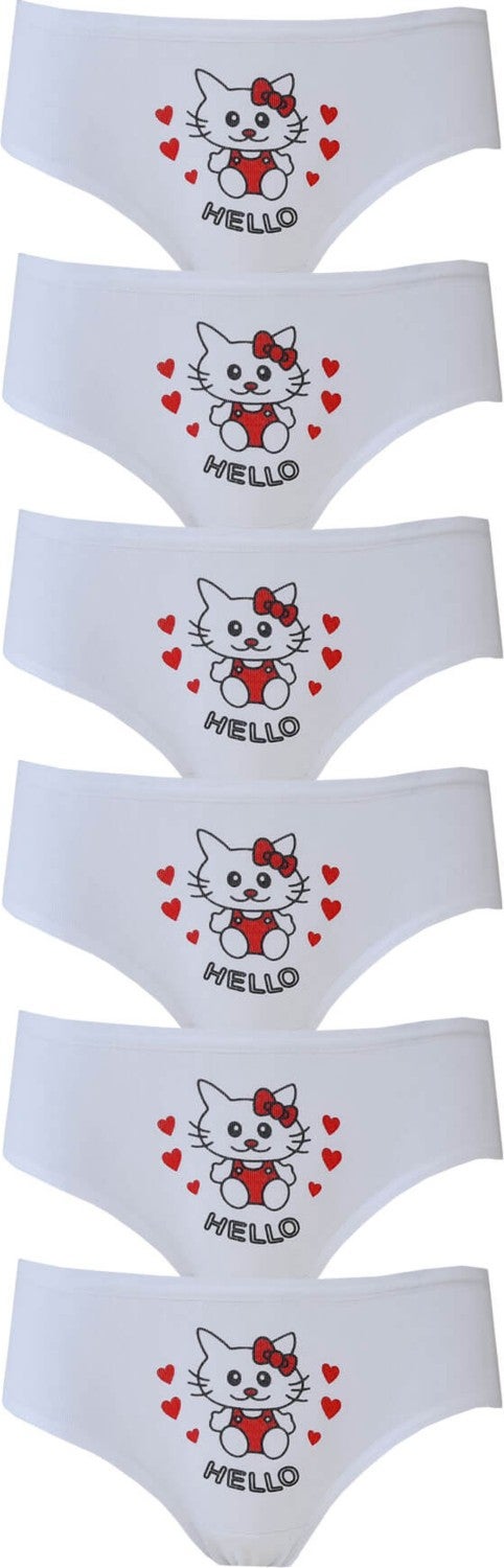 Hepsine Rakip Rival to All 6-Piece Girl's Panties Cotton Printed White Slips Economical Quality  - Image 2