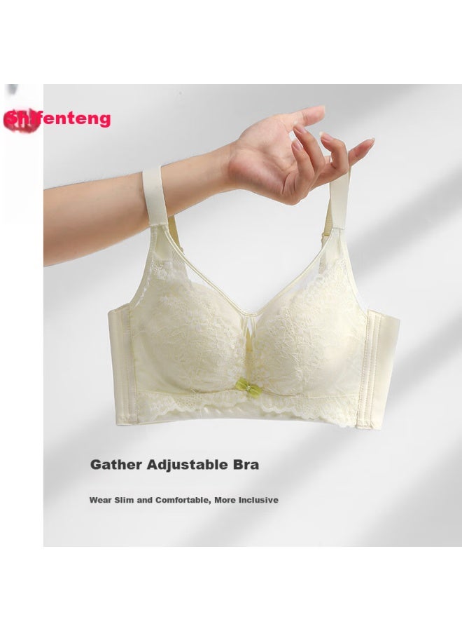 Fenton Fenteng Seamless Bra For Large Minimizing, Lift, Anti-sagging, Push-up, Thin, Wireless Brassiere, Milk White, 75b - Image 1