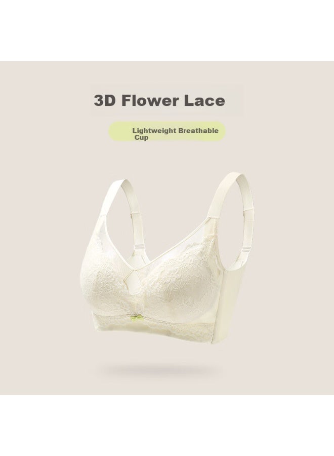 Fenton Fenteng Seamless Bra For Large Minimizing, Lift, Anti-sagging, Push-up, Thin, Wireless Brassiere, Milk White, 75b - Image 3