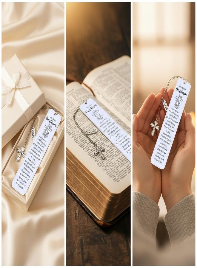 Aeonovs 2026 Baptism Gift for Women Men Adult, Catholic Baptism Gifts for Girls Boys, Christening Gifts for Goddaughter Godson Godchild Baby Girl, Easter Basket Stuffers for Kids, Christian Bookmarks - Image 3
